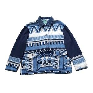 Vintage 90s Climate Zone Aztec Corduroy Collar Sz Small Mens Lightweight Jacket